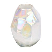 View 8" White Enamel Geometric Vase