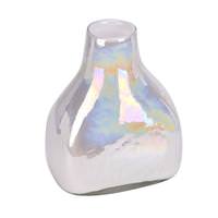 Vickerman 8" White Enamel Glass Bottle Vase