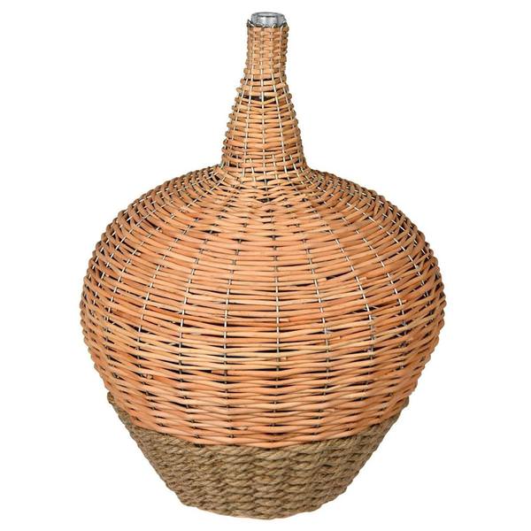 21" Glass Jar with Woven Willow Sleeve