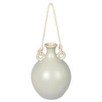 Vickerman 10" Beige Terracotta Bottle with Rope Handle