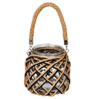 View 7" Glass Jar in Woven Jute with Handle