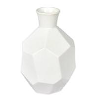 View 10" White Ceramic Geometric Bottle Vase