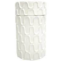 Vickerman 12" White Container with Lid