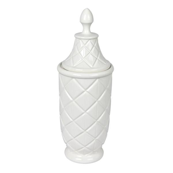 18.5" White Container with Lid