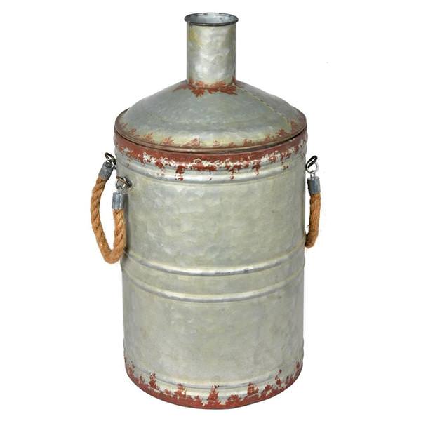 19.5" Rustic Metal Container with Handle