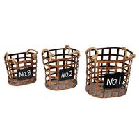 Vickerman 10" Wire Chalkboard Oval Basket (Set of 3)