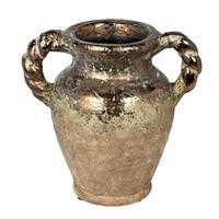 Vickerman 8.5" Aged Terracotta Gray Ceramic Vase