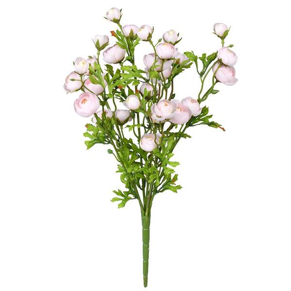 18" Artificial Pink / Yellow Ranunculus Bush