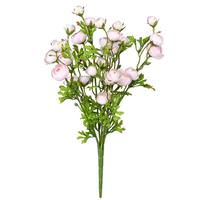 Vickerman 18" Artificial Pink / Yellow Ranunculus Bush