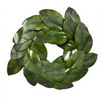 Vickerman 22" Artificial Green Magnolia Leaf Wreath