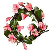 Vickerman 22" Artificial Dark Pink Magnolia Wreath