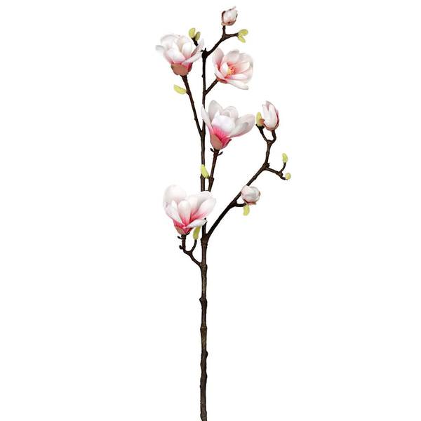 38" Artificial White Magnolia Stem