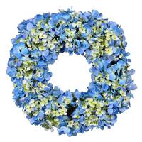 Vickerman 16" Artificial Blue Hydrangea Wreath