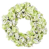 Vickerman 16" Artificial Green Hydrangea Wreath
