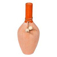 Vickerman 11.25" Brown Twine Terracotta Vase