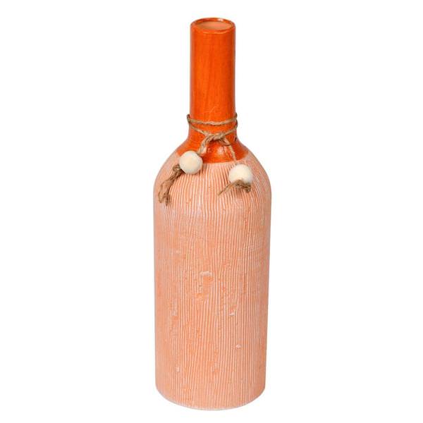 13.25" Brown Twine Terracotta Vase