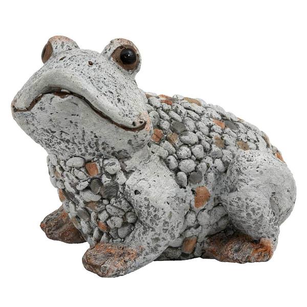 8" Gray Frog Figurine