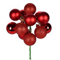 Vickerman 12" Red Ball Ornament Pick (4 pack)