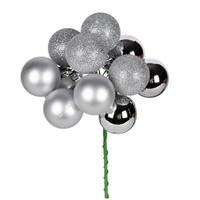 Vickerman 12" Silver Ball Ornament Pick (4 pack)