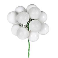 Vickerman 12" White Ball Ornament Pick (4 pack)