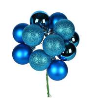 Vickerman 12" Turquoise Ball Ornament Pick (4 pack)