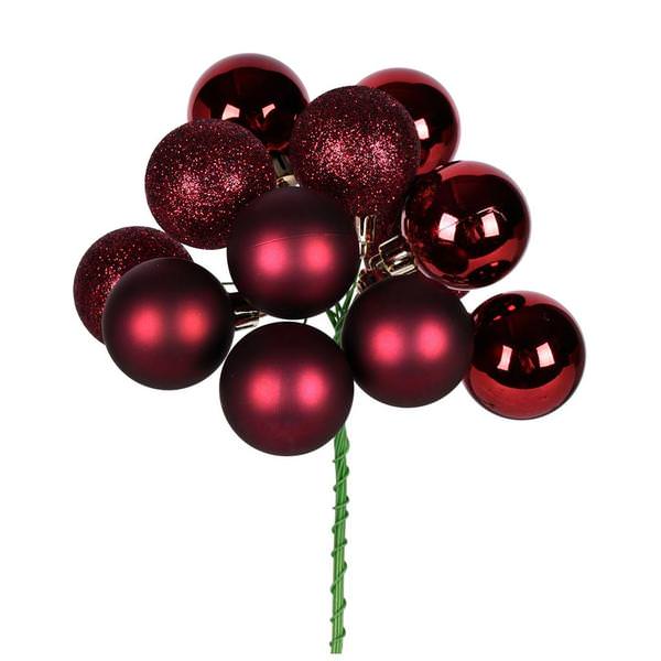 12" Wine Ball Ornament Pick (4 pack)