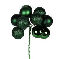 Vickerman 12" Emerald Ball Pick Christmas Ornament (4 Pack)
