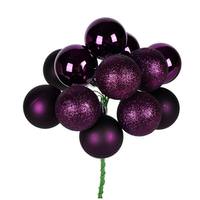 Vickerman 12" Plum Ball Ornament Pick (4 pack)