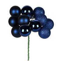 Vickerman 12" Midnight Blue Ball Ornament Pick (4 pack)