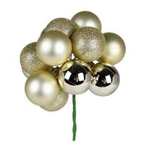 Vickerman 12" Champagne Ball Ornament Pick (4 pack)