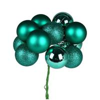 Vickerman 12" Teal Ball Ornament Pick (4 pack)