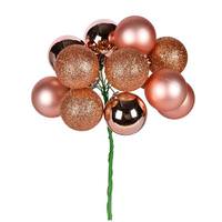 Vickerman 12" Rose Gold Ball Ornament Pick (4 pack)