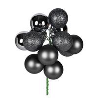 Vickerman 12" Pewter Ball Ornament Pick (4 pack)