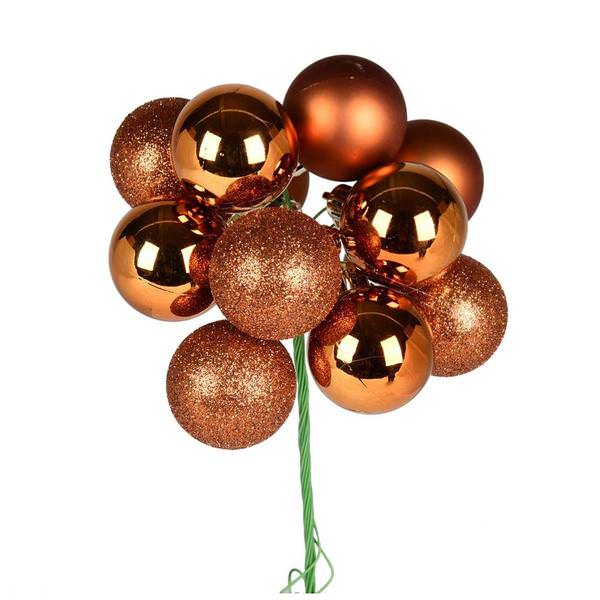 12" Copper Ball Ornament Pick (4 pack)