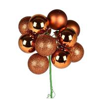 Vickerman 12" Copper Ball Ornament Pick (4 pack)