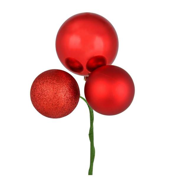 18" Red Ornament Pick (4 pack)