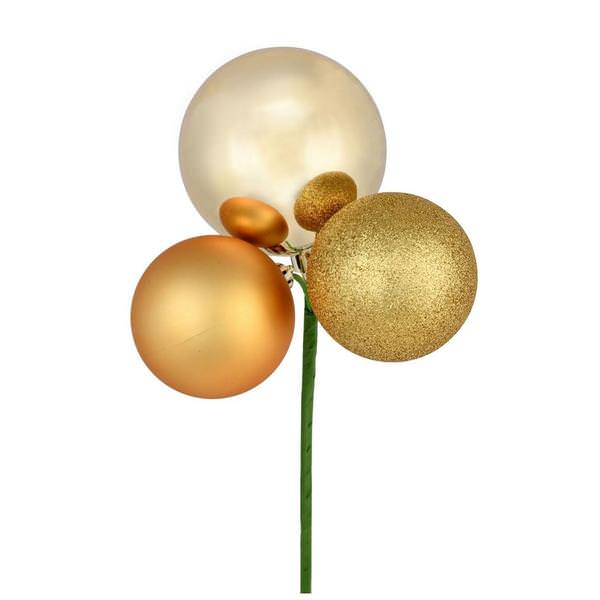 18" Gold Ornament Pick (4 pack)