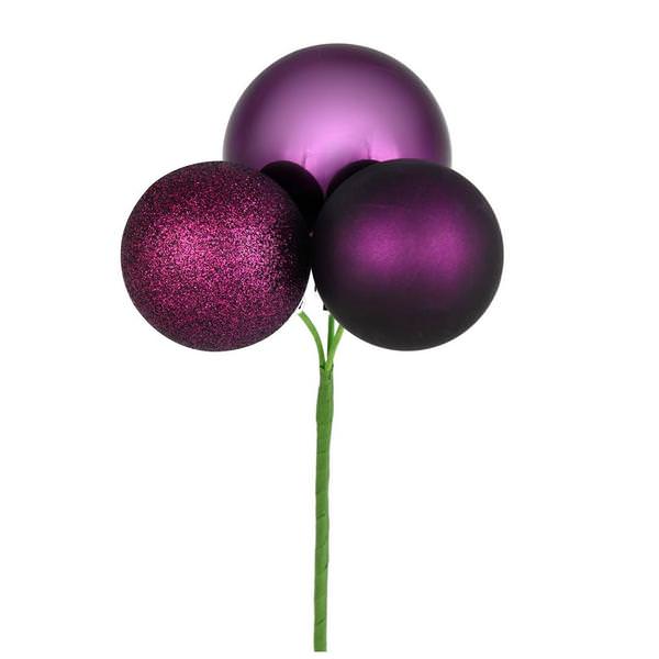 18" Plum Ornament Pick (4 pack)
