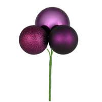 Vickerman 18" Plum Ornament Pick (4 pack)