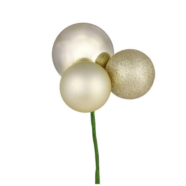 18" Champagne Ornament Pick (4 pack)