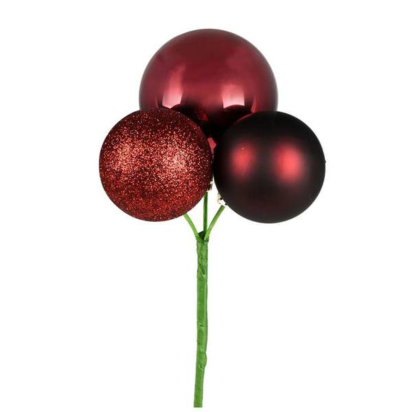 18" Burgundy Ornament Pick (4 pack)
