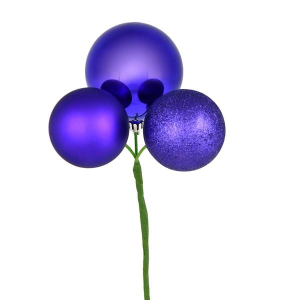 18" Purple Pick Christmas Decoration (4 Pack)