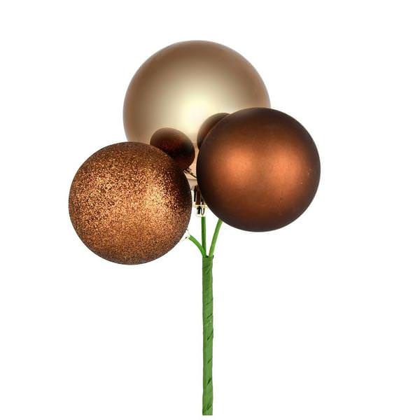 18" Mocha Ornament Pick (4 pack)