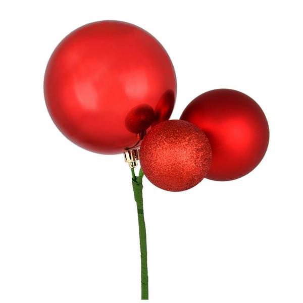 18" Red Ornament Pick (3 pack)