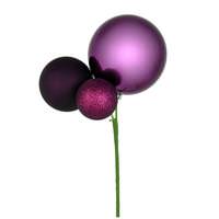 View 18" Plum Ornament Pick (3 pack)