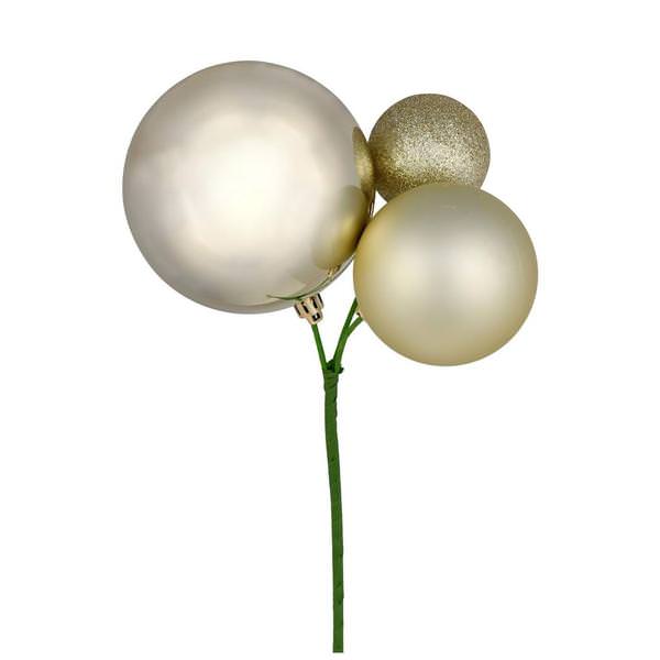 18" Champagne Ornament Pick (3 pack)