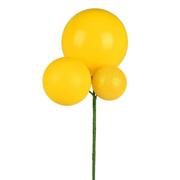 18" Yellow Pick Christmas Decoration (4 Pack)