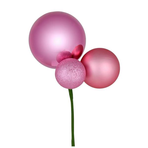 18" Pink Ornament Pick (3 pack)