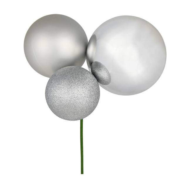 18" Silver Ornament Pick (2 pack)