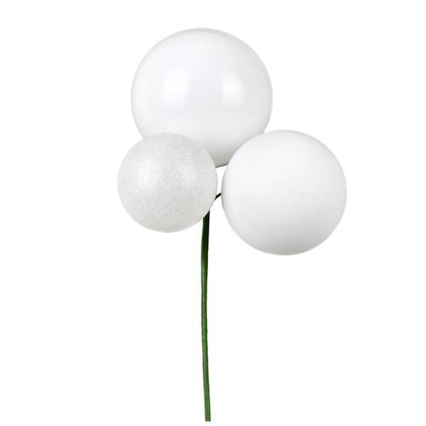 18" White Ornament Pick (2 pack)